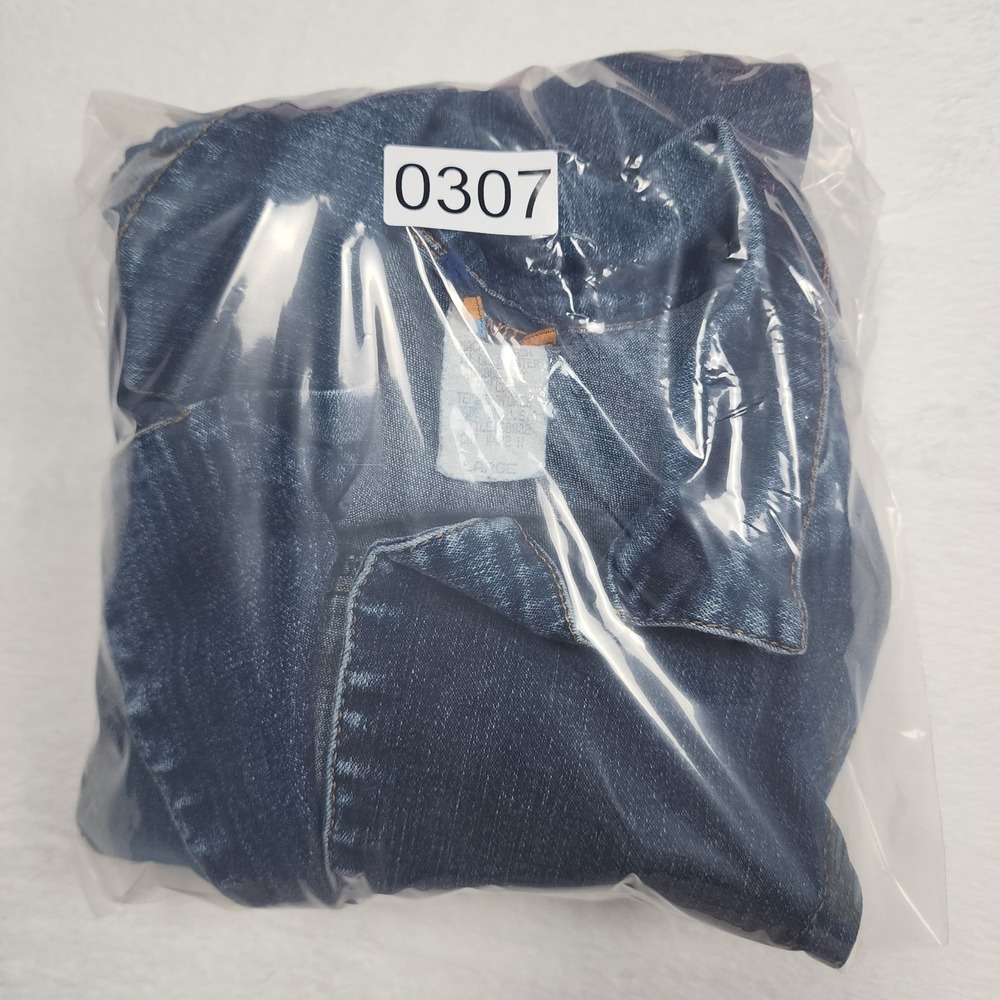 Monteau Denim Jacket Womens Large Blue Stretch Jean Button Front Made USA - Picture 10 of 10